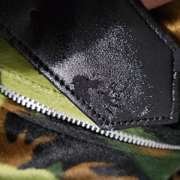 Lip Service Romper Green Vintage One Piece Furry Plush Bodysuit Camo Size Small - Picture 11 of 15